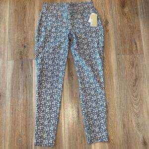 Michael Kors Black and White Floral Skinny Pants